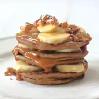Peanut Caramel oat banana pancakes